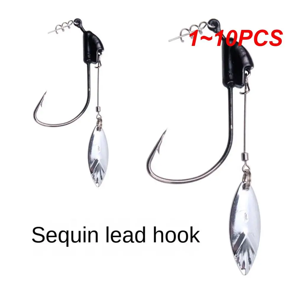 1~10PCS Hook Fishing Essentials Easy To Use Efficient Multi-function Durable Hook Fish Hook Glow Plate Spring Lock Pin