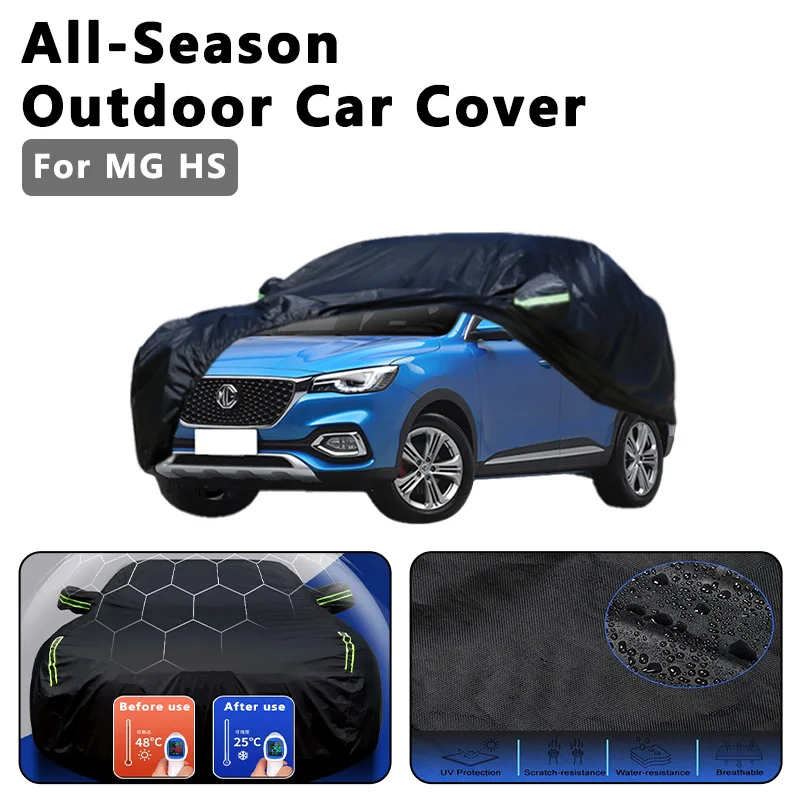 

Outdoor Car Cover Waterproof Dustproof UV Sun Protection, Full Car Protector Exterior Accessories For MG HS 2018-2026