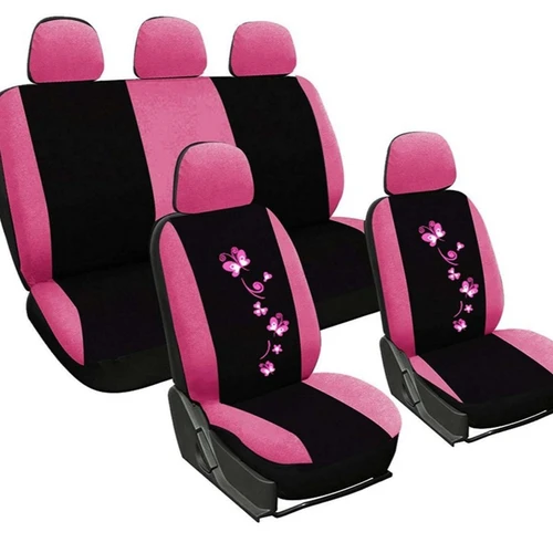 Protección de coche con estampado de mariposa, juego completo de protectores de asiento de vehículo, se adapta a 5 asientos, fundas de asiento de coche Premium, accesorios interiores