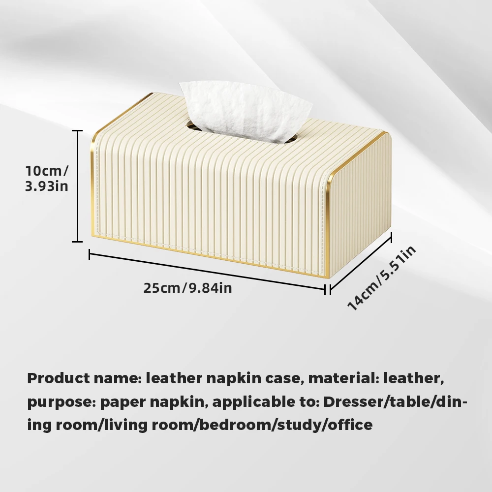 Leasylife Large Leather Rectangular Tissue Box Holder for Bathroom Vanity Countertop, Coffee Table, Hotel,Office Desk Tissue Box