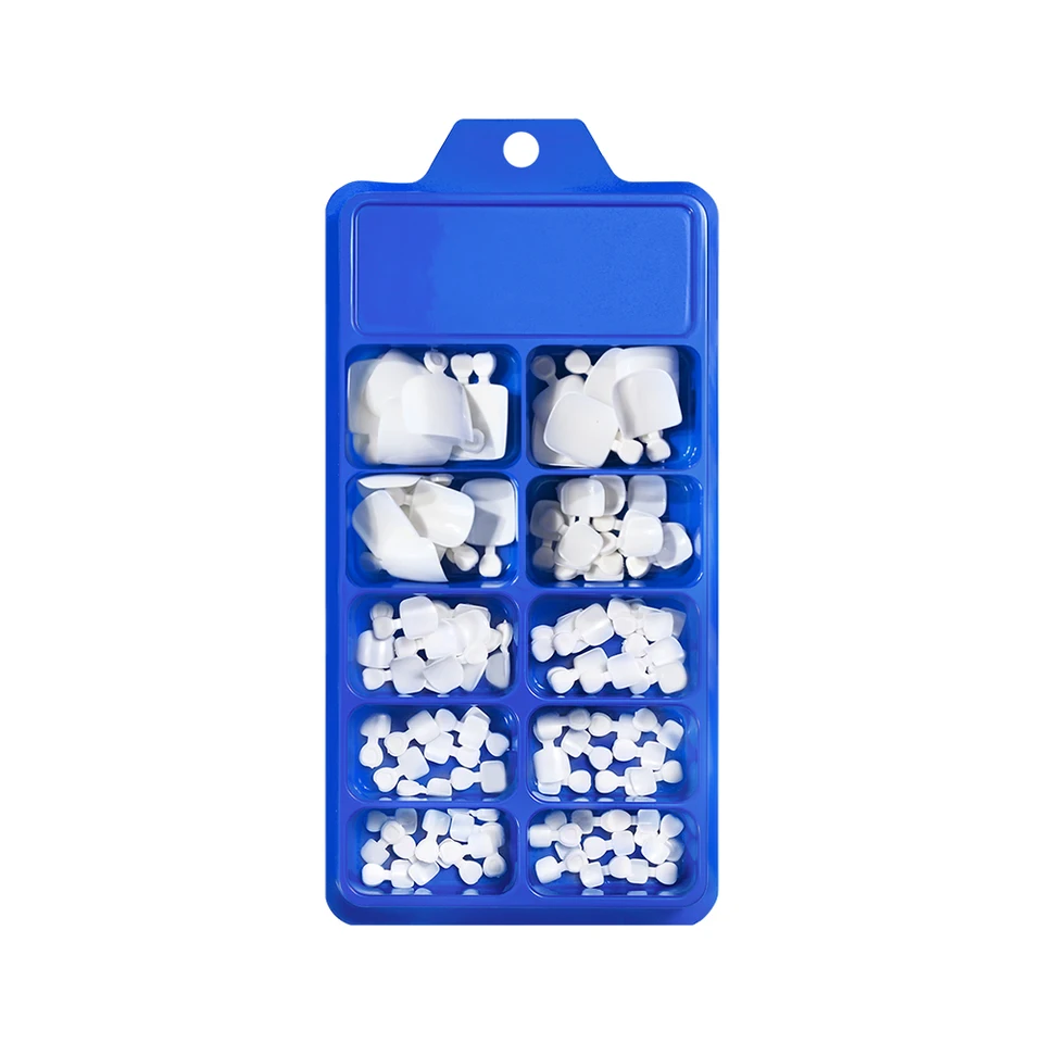 100 piezas uñas postizas blancas cortas cuadradas para pies, verano, cobertura completa, color sólido acrílico 5