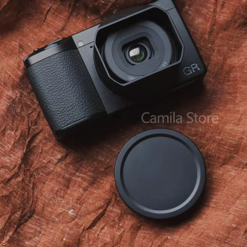 Square Lens Hood Aluminum Metal adapter ring For RICOH GRIV GR3X GR3 GR4  GRiii HDF Camera lens Sun Hood Lens cap accessories