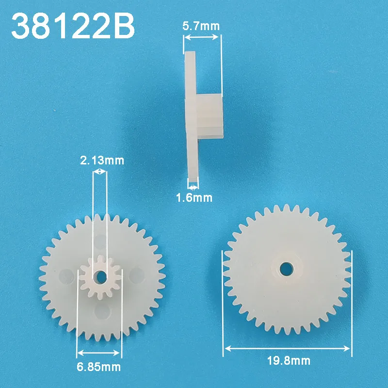 38122B 38122.5B 0.5M mechanismus od=20mm Z38+ Z12 dvojitý plastový kolečkové ozubená hračka příslušenství