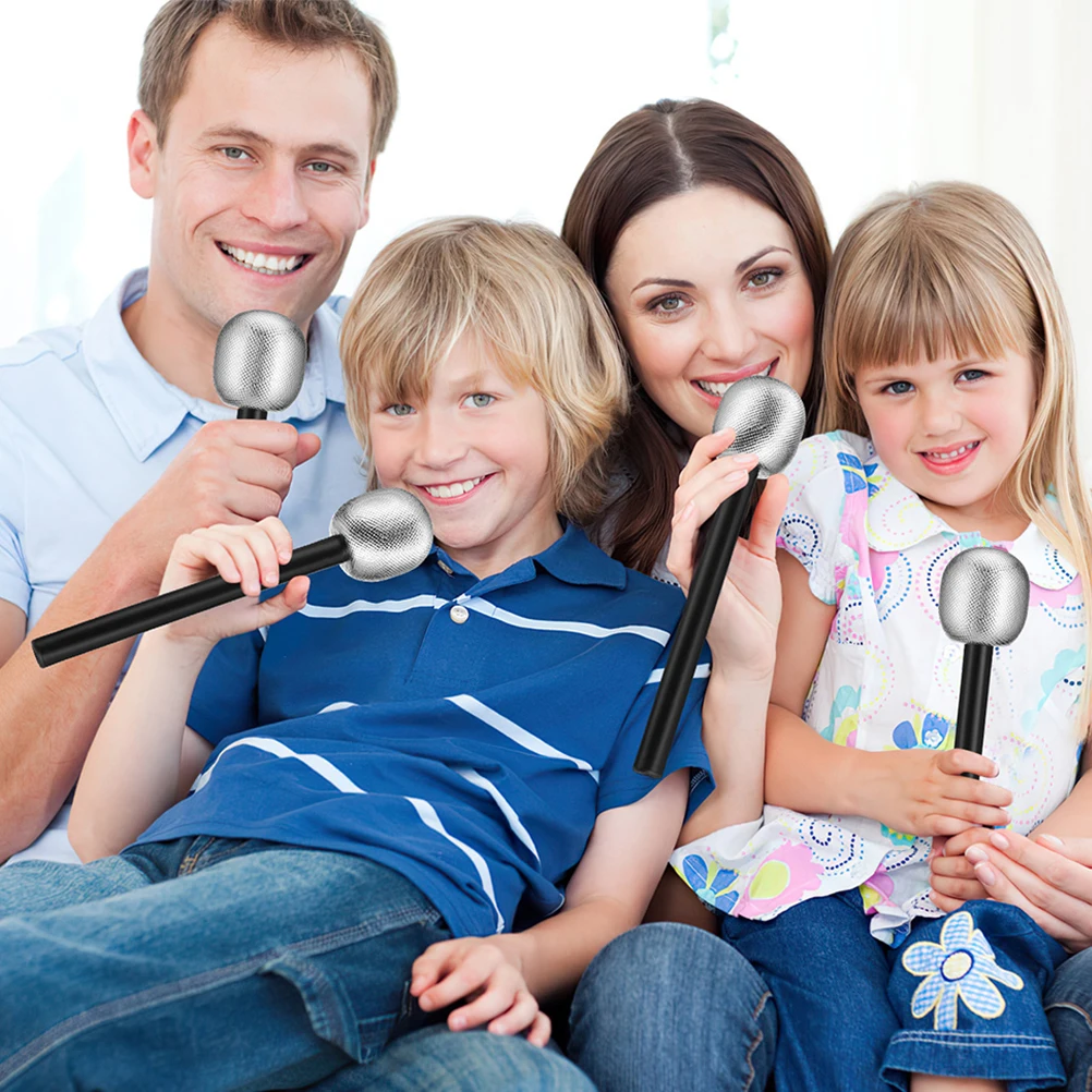 

5pcs Simulated Microphone Props for Party Disco Favors Costume Stage Toys Plastic Kids Pretend Accessories Cloth