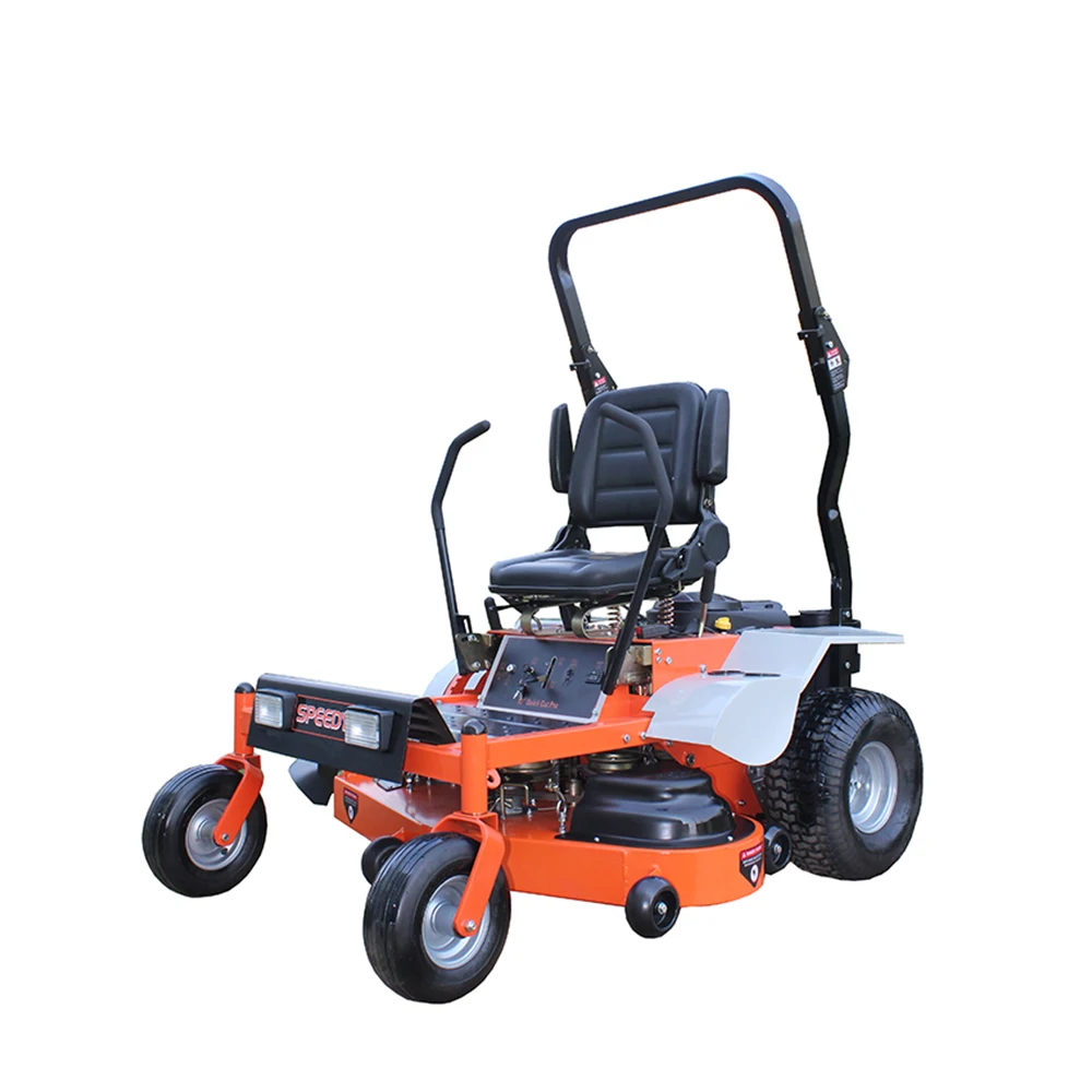 50-Inch Zero Turn Ride-On Lawn Mower Heavy Duty Fabricated Deck Mulch Blade Cordless Petrol Farm Grass Cutting Use