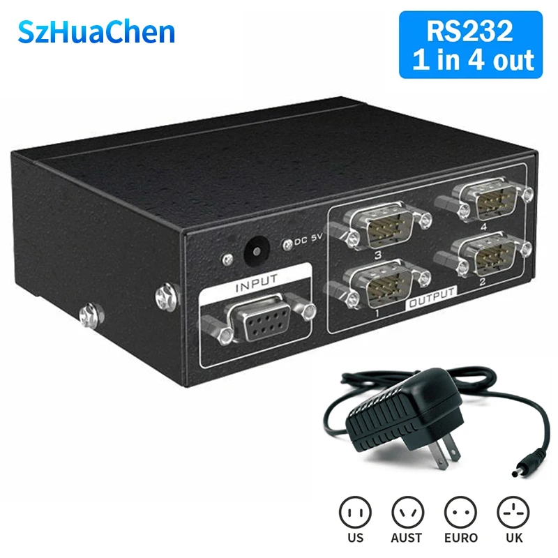 

Active Serial RS232 Splitter 1 To 4 RS232 Bi-Direction Switcher Splitter 4 To 1 Protocollo di Trasferimento Dati COM