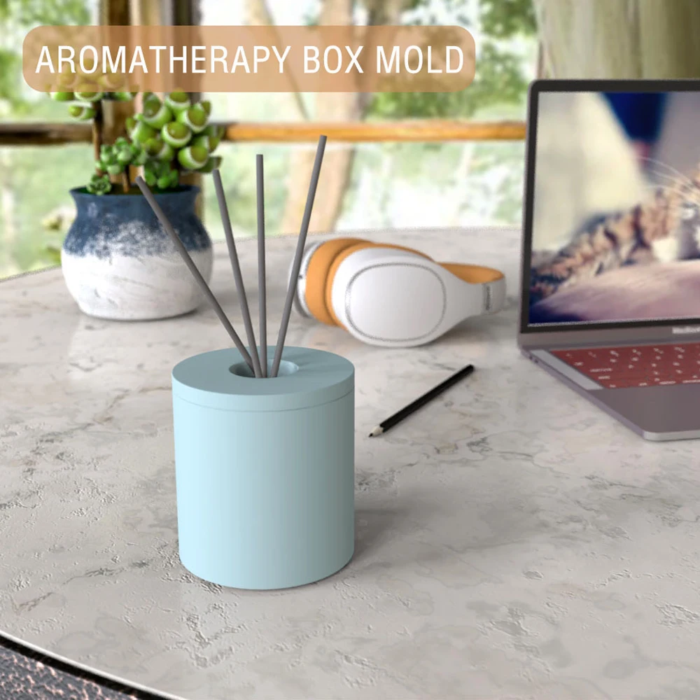 European Diffuser Silicone Mold Concrete Plaster Aromatherapy Container Box Mold Scented Candle Jar mold silica gel