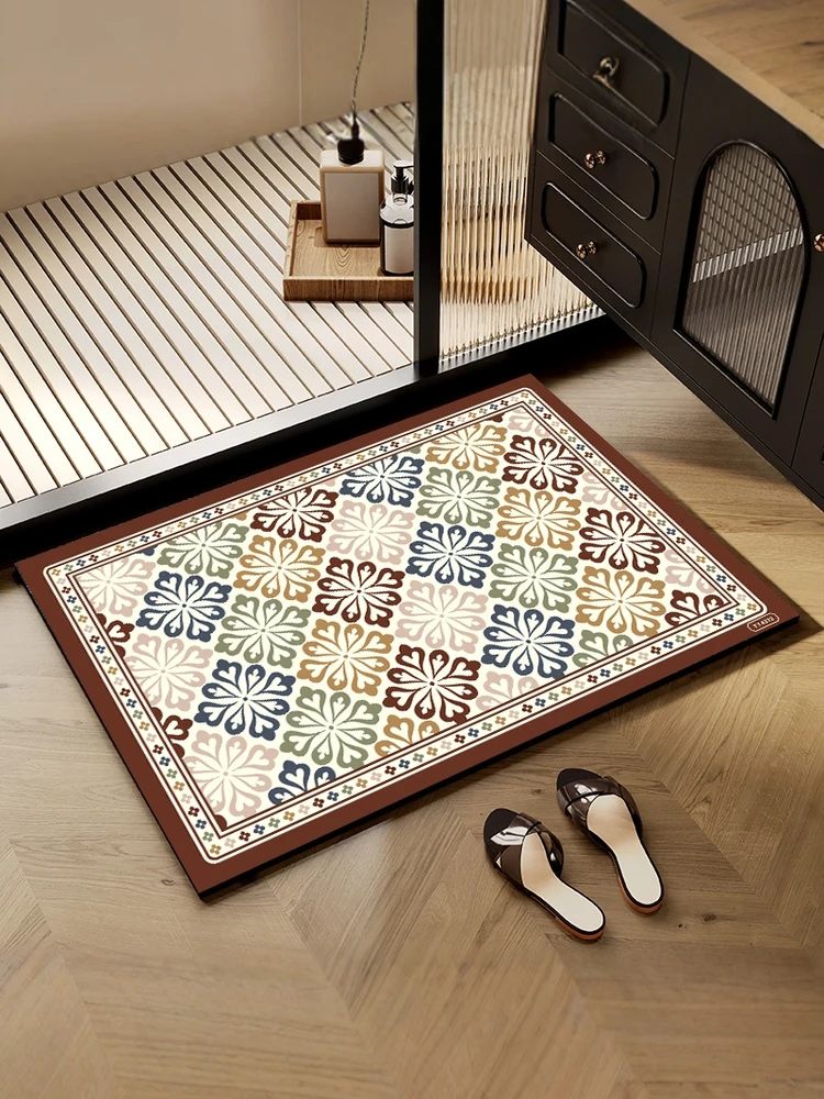 

Qui Dry Anti Slip Batoom Mat Silicon Dinosaur Pattern Door Mat Home Use Kitchen Floor Carpet Entrance Rug Rectangular ape