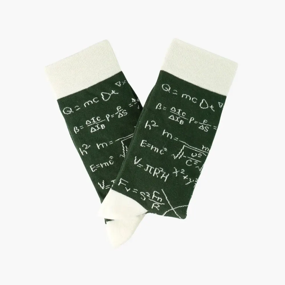 1 Pair Unisex Socks Number Math Equation Printed Geometric-pattern Fashion Street Middle Tube SockSuit In All Seasons