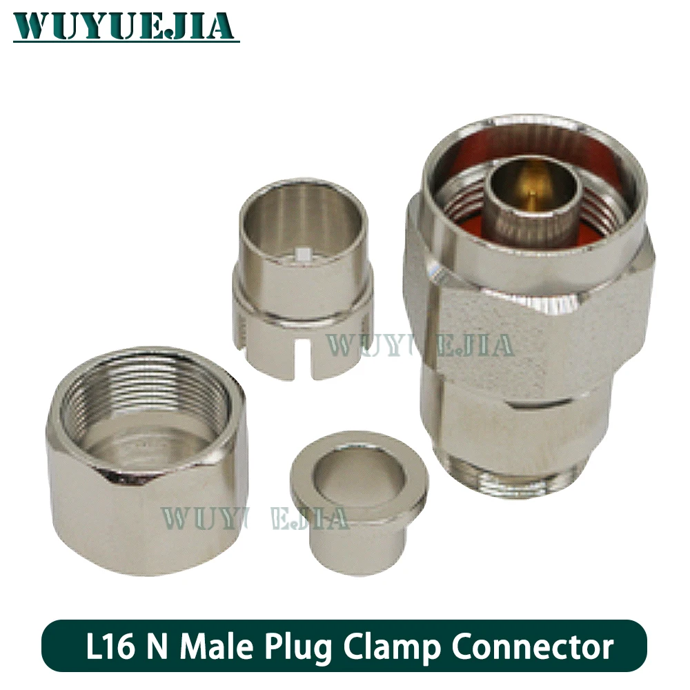 2pcs/Lot Connector L16 N Male Plug Clamp 50-7 Feeder For RG8U LMR400 RG213 RG165 RG393 Cable Straight RF Coaxial Connector 50ohm