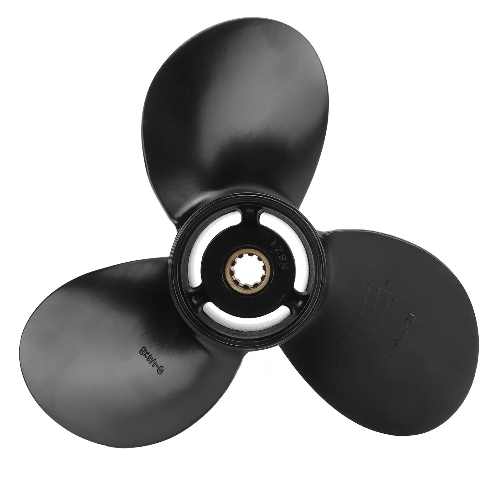 

Outbord Propeller 9 1/4x8in 3 Blades 10 Splines R Rotation Replacement for Suzuki 8-20HP Aluminum Alloy + Copper