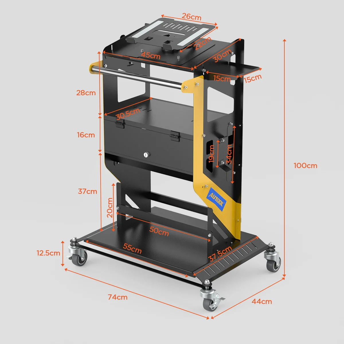 

Autool Auto Automotive Diagnostic Car Repair Tool Trolley Cart With Computer Brackets