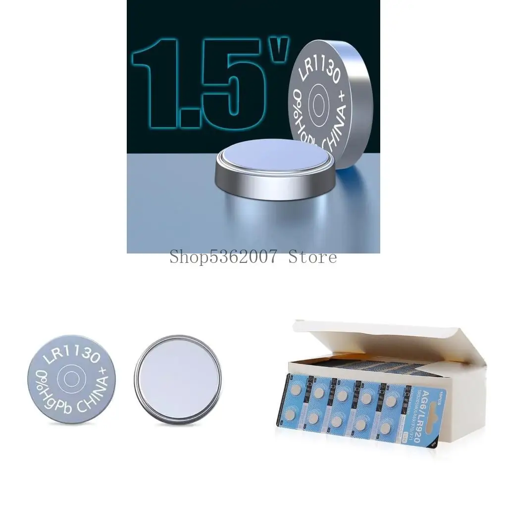 1.55V Coin Battery AG6 Button Batteries for Watch Toy Remote Control LR754,193,SR754, 546, RW28, 939A, LR48 Compatible 40JB