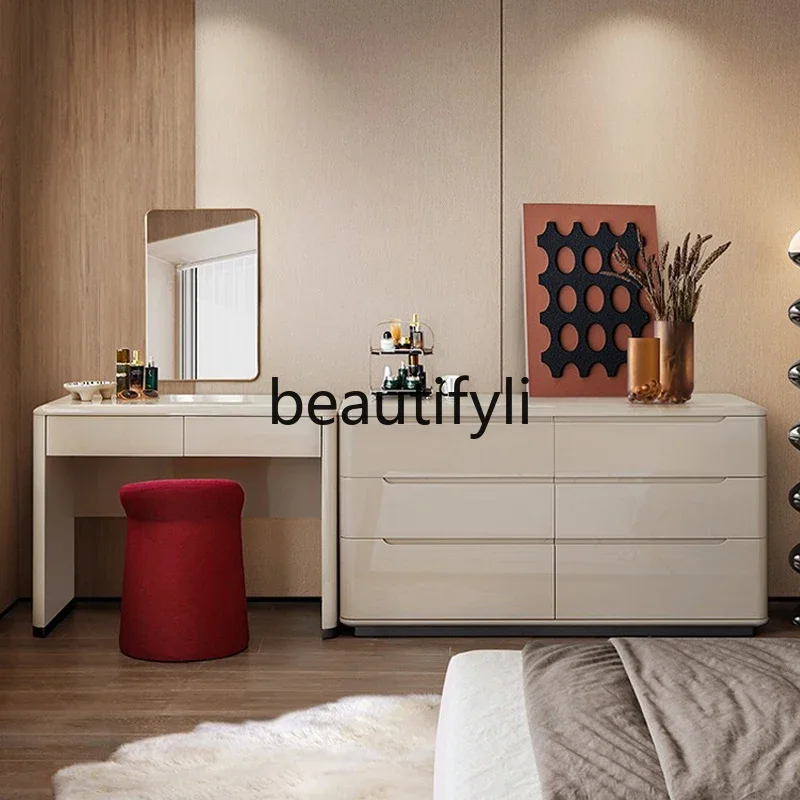 Six-bucket cabinet against the wall Bedroom storage cabinet Light luxury high-end makeup table