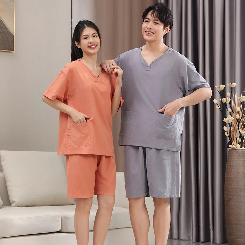 면 땀 증발 의류 여성용 뜸 사우나복 남성용 마사지 족욕 호텔 유카타 테라피 의류 잠옷