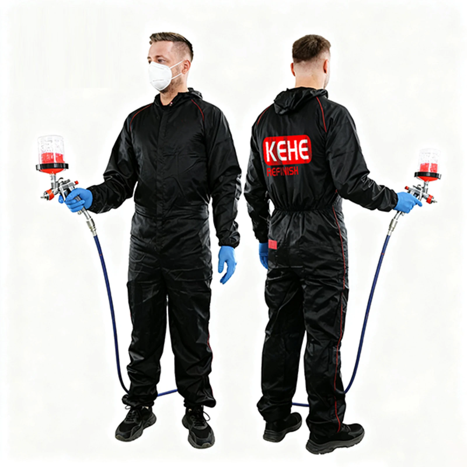Reusable Spray Paint Suit, Breathable Anti-Chemical Coveralls with Anti-Static, Washable for Painting, Welding, Auto Repair, Lab