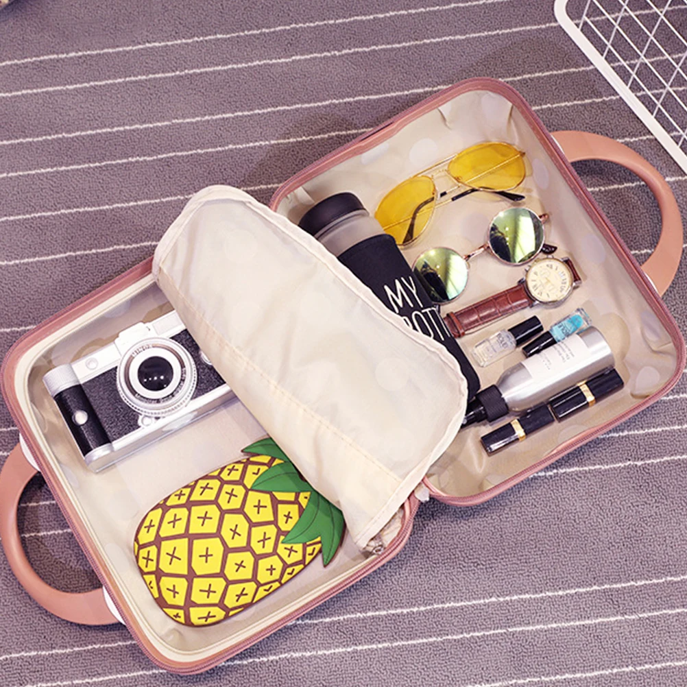 

Creative Makeup For Women Large Capacity Cosmetics Storage Case Durable Portable Suitcase Travel Toiletry Bag Simple