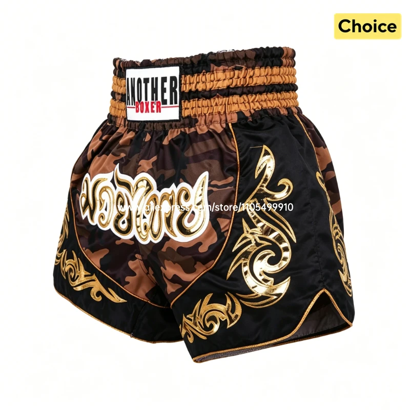 Muay Thai Shorts Sublimated Boxing Shorts Kickboxing Fight Wear Men Women Kids Sparring Wrestling BJJ MMA Training Workout Pants