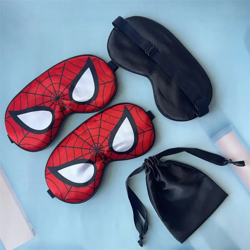 

Marvel Eyeshade Spider Man Avengers Superheroes Silk Sleeping Eye Patch Shade Travel Blindfold with Storage Pouch Birthday Gifts