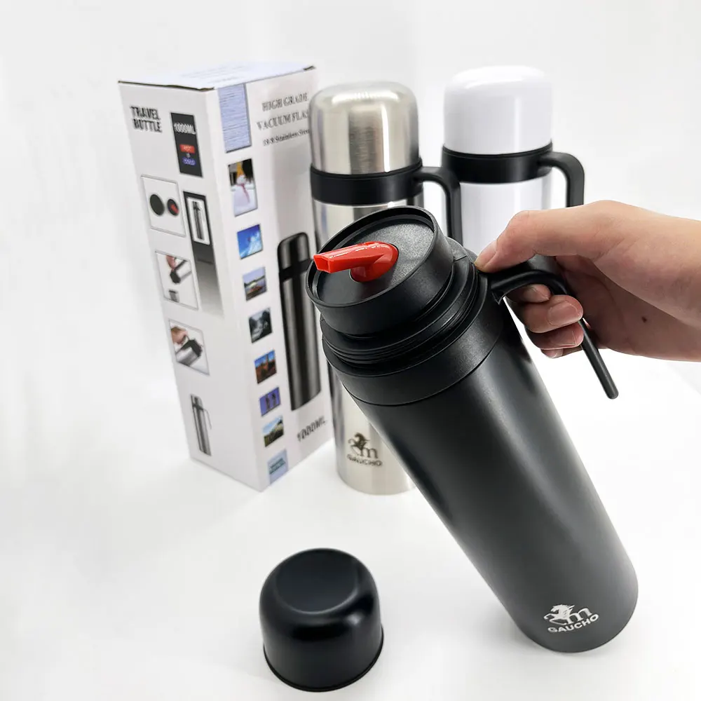 1 PC/Lot Stainless Vacuum Flask Yerba Mate Thermos 1000 ML With Beak Heat Insulated Argentino Water Bottle Kitchenware TB002-1L