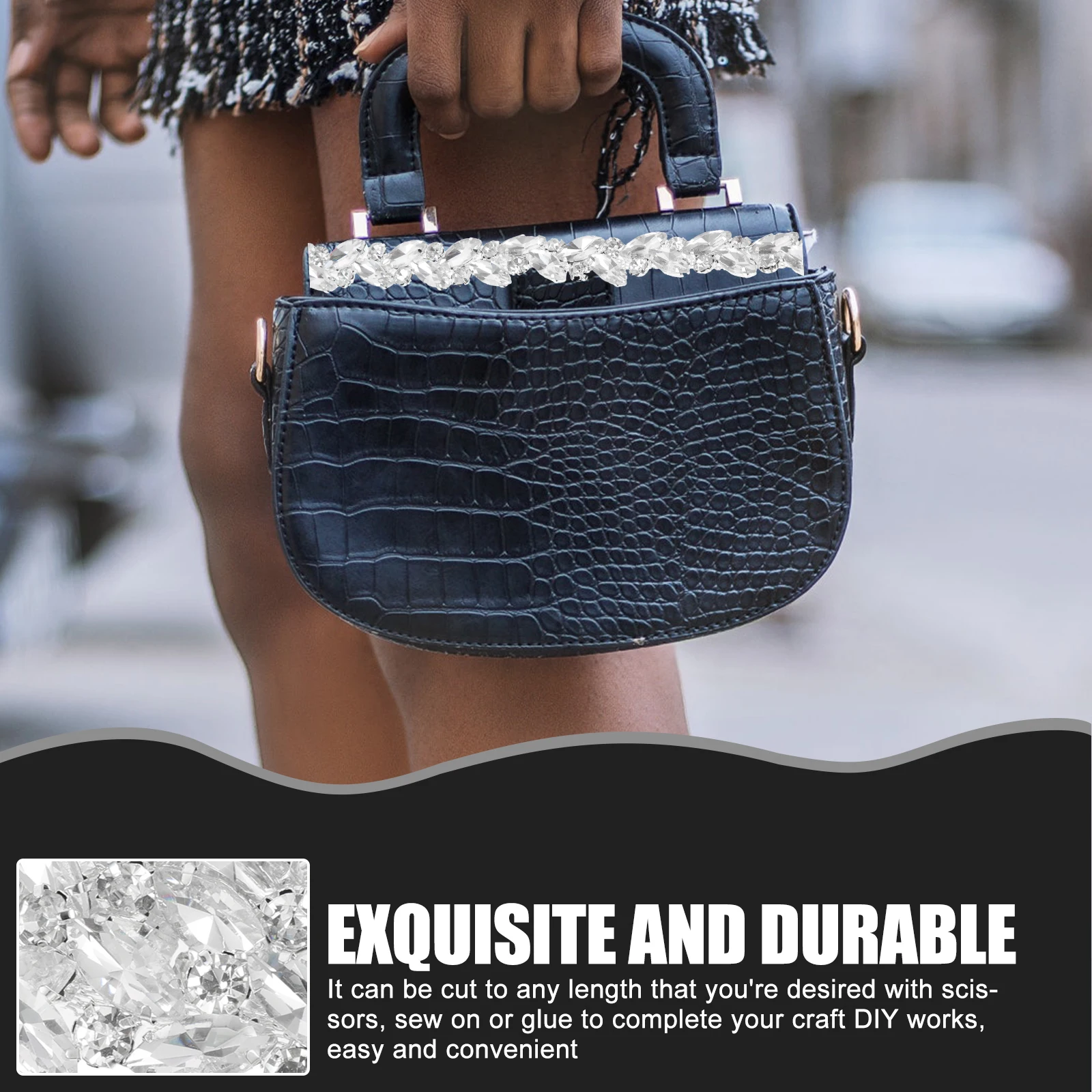 

Цепочка со стразами, декоративная цепочка с кристаллами для DIY одежды, шитья, ремесла, аппликация со стразами, украшение