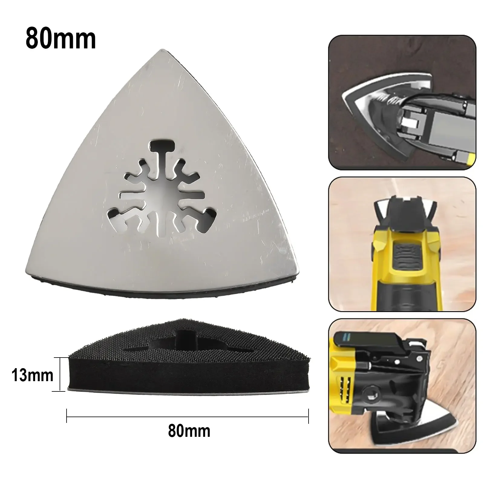 1Pc Sanding Pad Polishing Disc Metal Triangular 80*80*80mm Hand Tool Accessory For Detail Sanding In Small Area