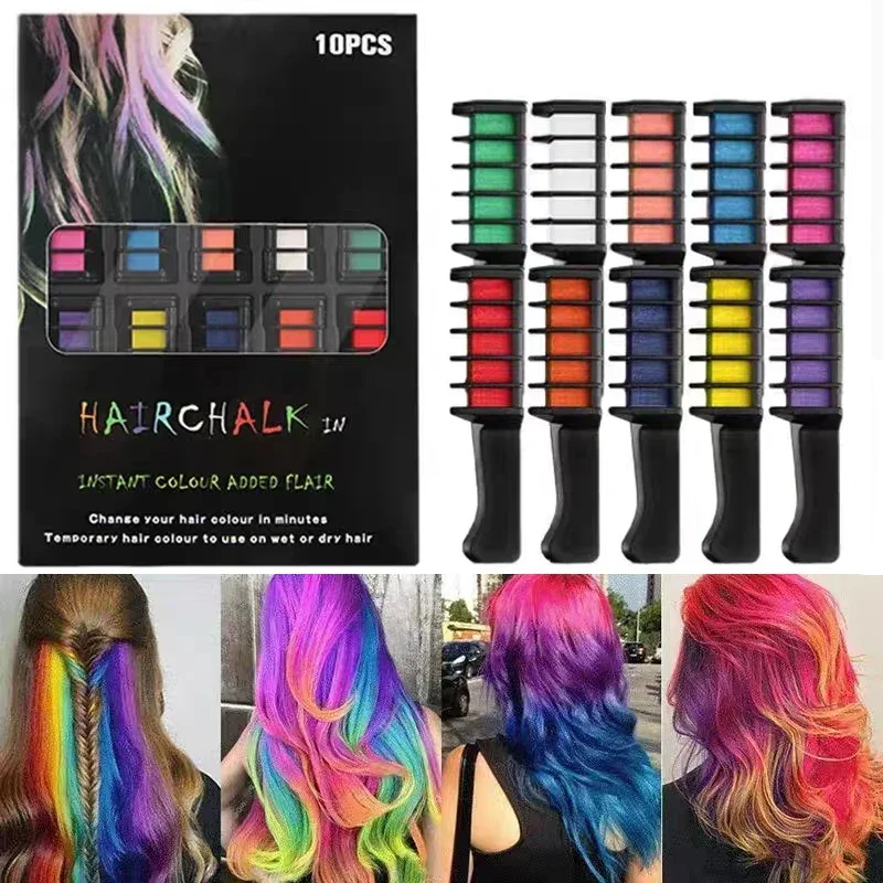 

6/10pcs Hair Dye Comb Mascara Design Crayons For Hair Coloring Chalk Temporary Dye Pencil Mini Disposable Hair Coloring Products