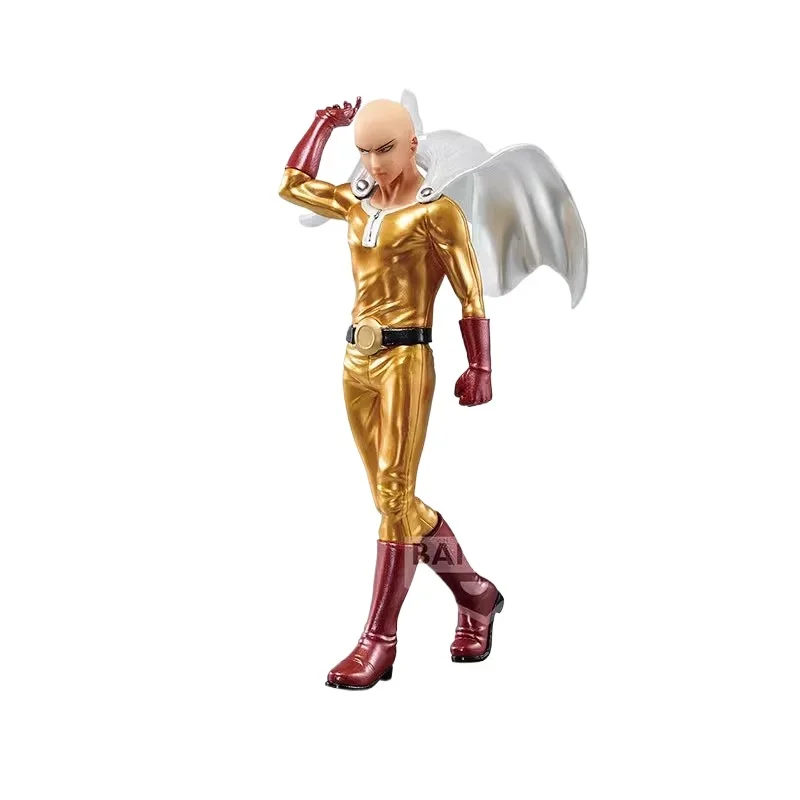 Bandai-Anime Action Figure Toys para Crianças, DXF Premium Original FIGURE-SAITAMA, Cor de Metal, One Punch-Man, Saitama, Presentes