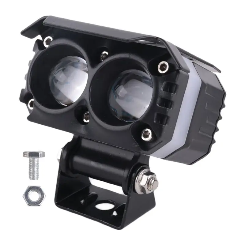 A85E-Motorcycle LED Fog Lamp Hi/Low Spotlight For Car Truck SUV UTV 12V Mini Lens Headlight Driving Light