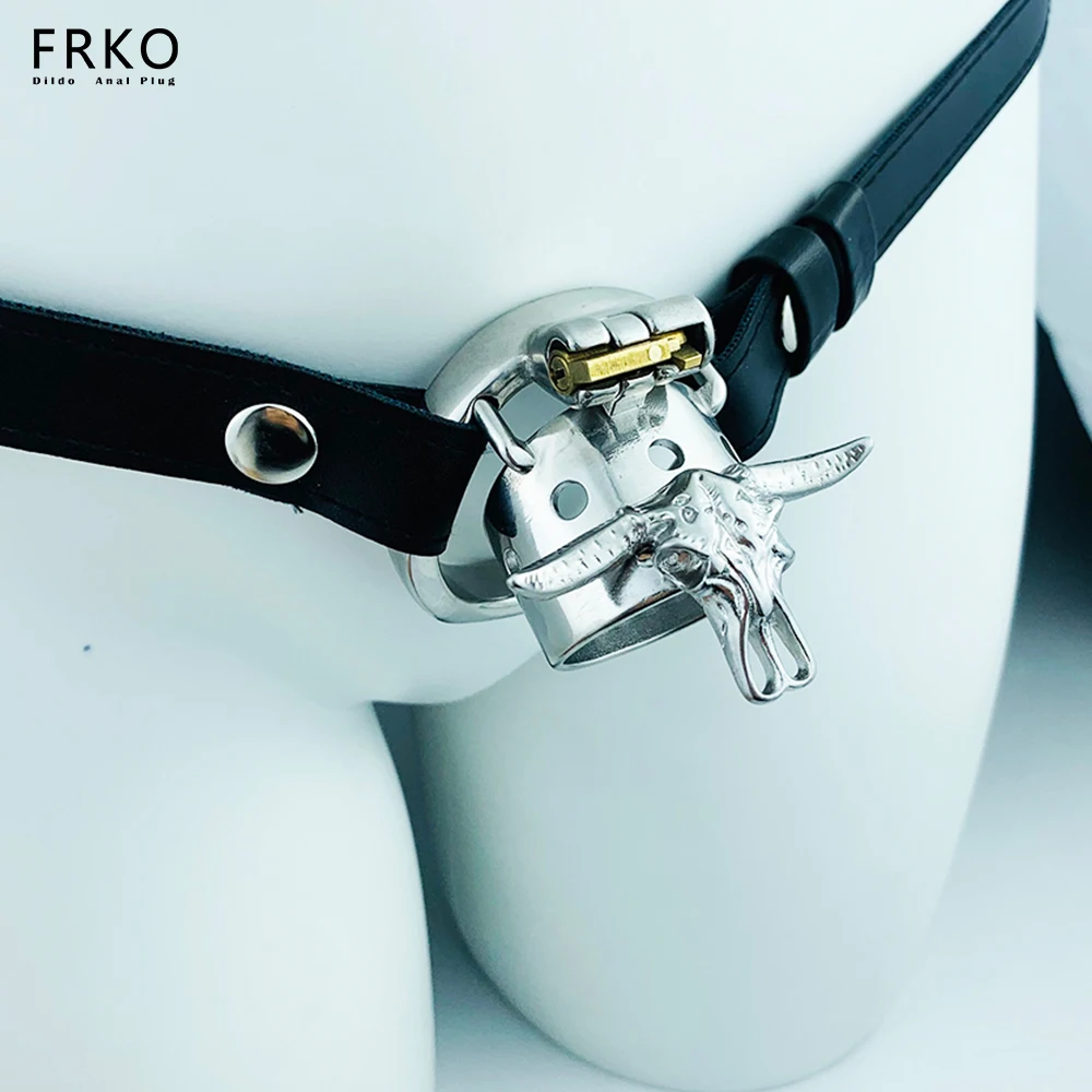 FRKO Open-end Male Metal Chastity Cage Chastity Belt Device Penis Rings Cock Lock cage BDSM Slave Gay 정조대 요도 Adult Sex Toys 18+