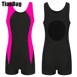 Kids One-piece Print Swimsuit Sleeveless Keyhole Back Sport Athletic Swimwear Pool Beach Bating Surfing Suit UPF 50+ Rash Guartd