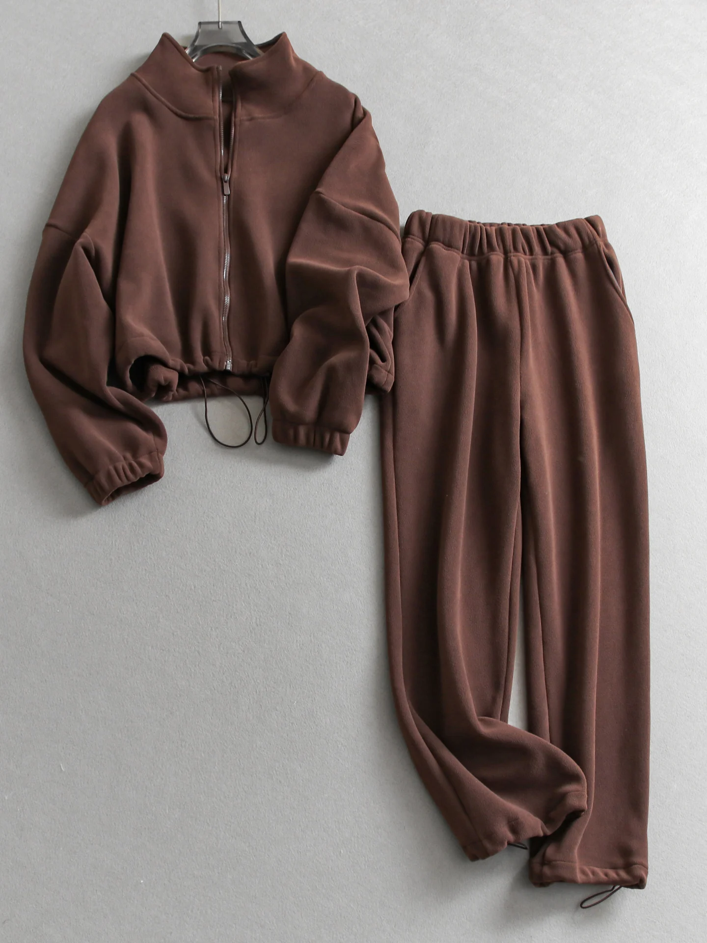 

Thickened Double-Sided Soft Fleece Long Sleeve Jacket Casual Sweatpants Women's Sports Set Warm Thermal Locking Lightweight
