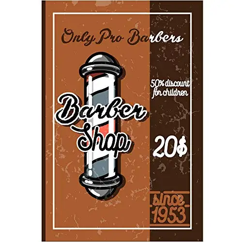 

Original Retro Design Tin Metal Signs Wall Art | Thick Tinplate Print Poster Wall Decoration for Barber Shop20x30cm