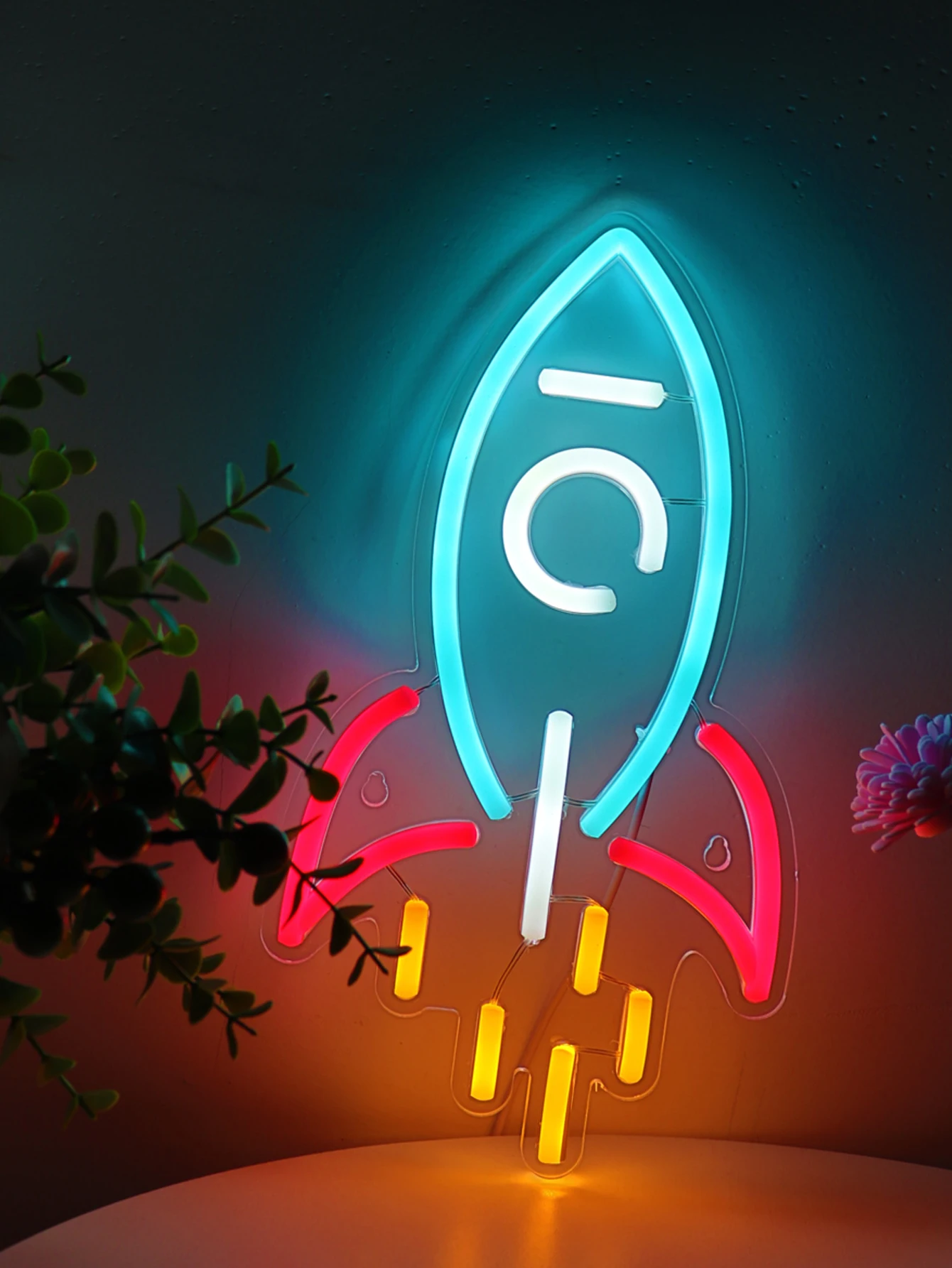 1pc 5V USB Powered Rocket Wall LED Neon Sign For Room Home Shop Party Pub Club Living Show Decoration 6.3\'\'*11.61\'\'