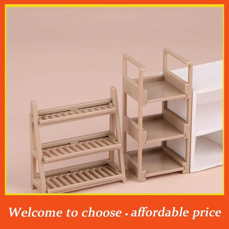 TH 1/12Dollhouse Dolls House Accessories Shoe Cabinet Bookshelf Floor Lamp Wall Clock Dollhouse Living Room Furniture Decoration