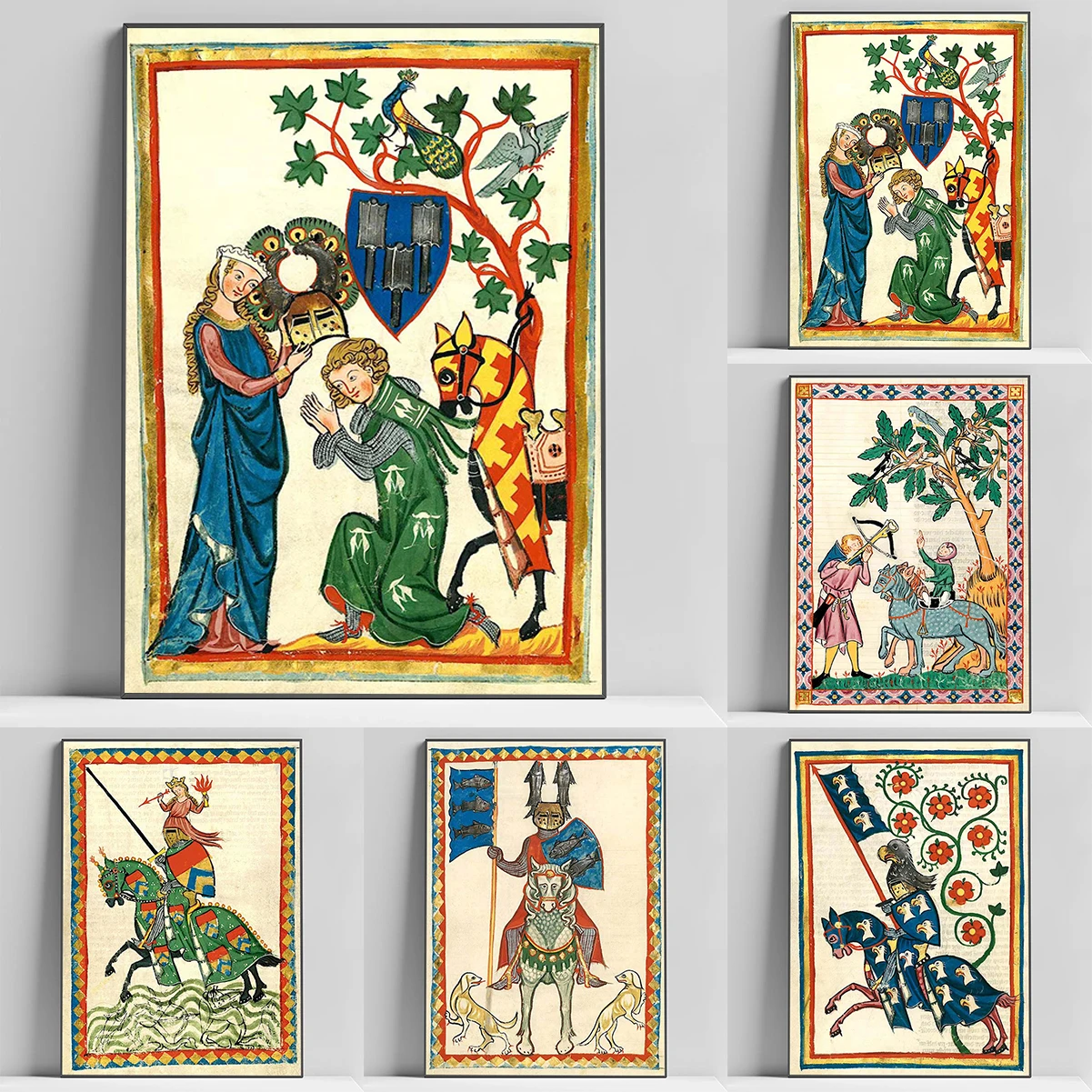 

Medieval Antique European Art Posters Paintings on the Wall Decoration Poster Aesthetic Room Decorations for Home Bathroom Decor