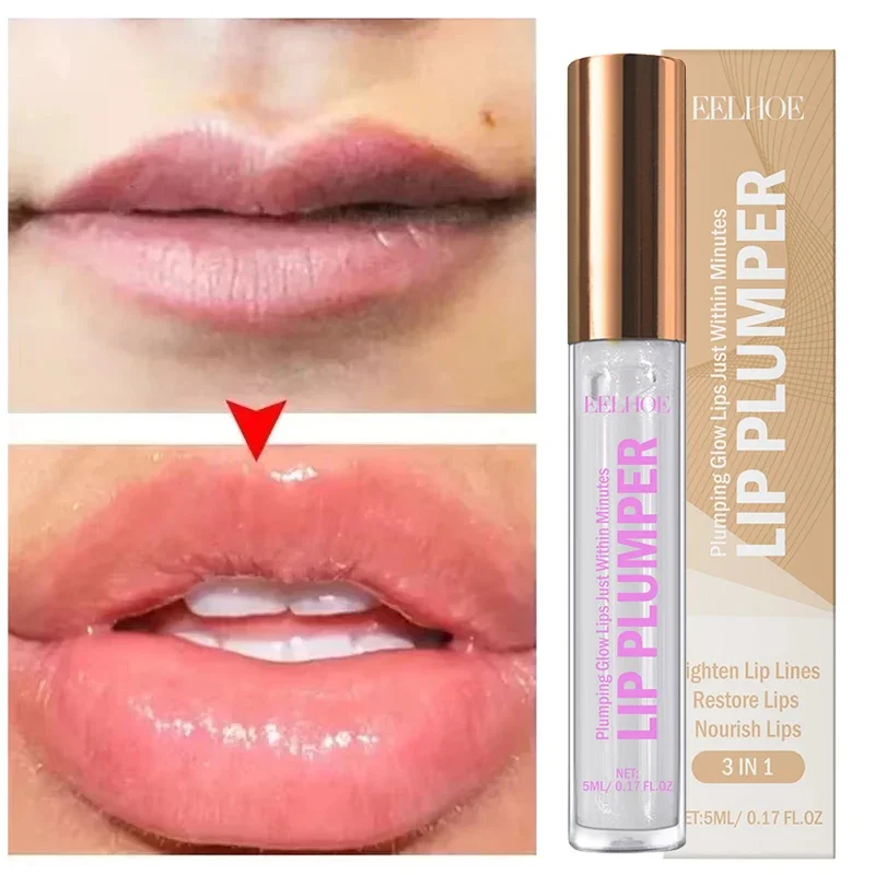 Instant Volumising Enhancer Lip Plumper Oil Long Lasting Moisturizing Lip Gloss บํารุงเพิ่มความยืดหยุ่นเซรั่มเซ็กซี่ Lip Care