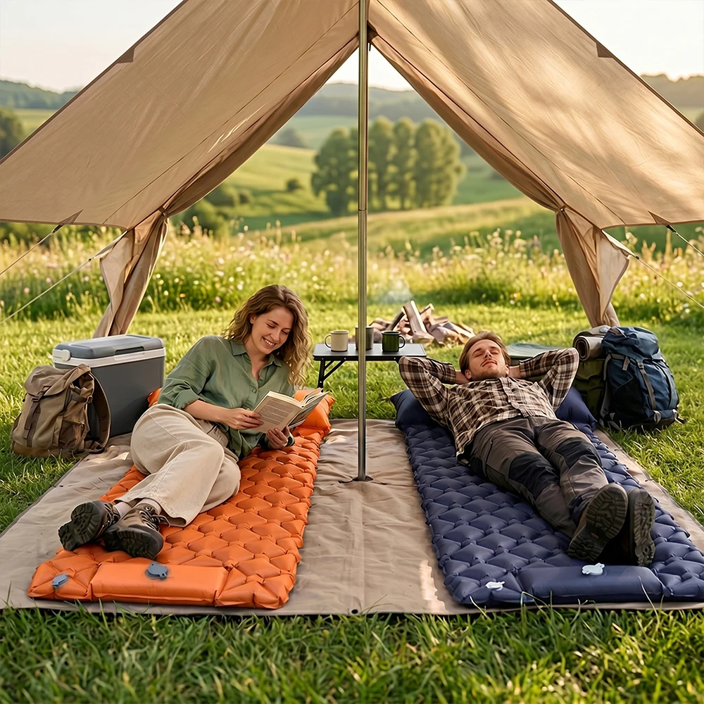 Camping Sleeping Pad - Ultra-Light Inflatable Mattress with Built-In Foot Pump & Pillow, Upgraded Compact Air Mattress - view 6