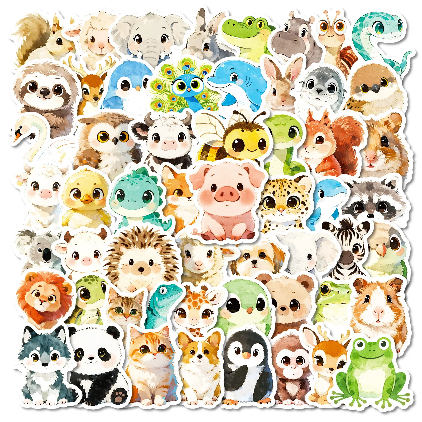 

56 шт. милые животные мультфильм граффити наклейки водостойкие клейкие наклейки для ноутбука чемодан чехол для телефона DIY художественное ремесло украшение