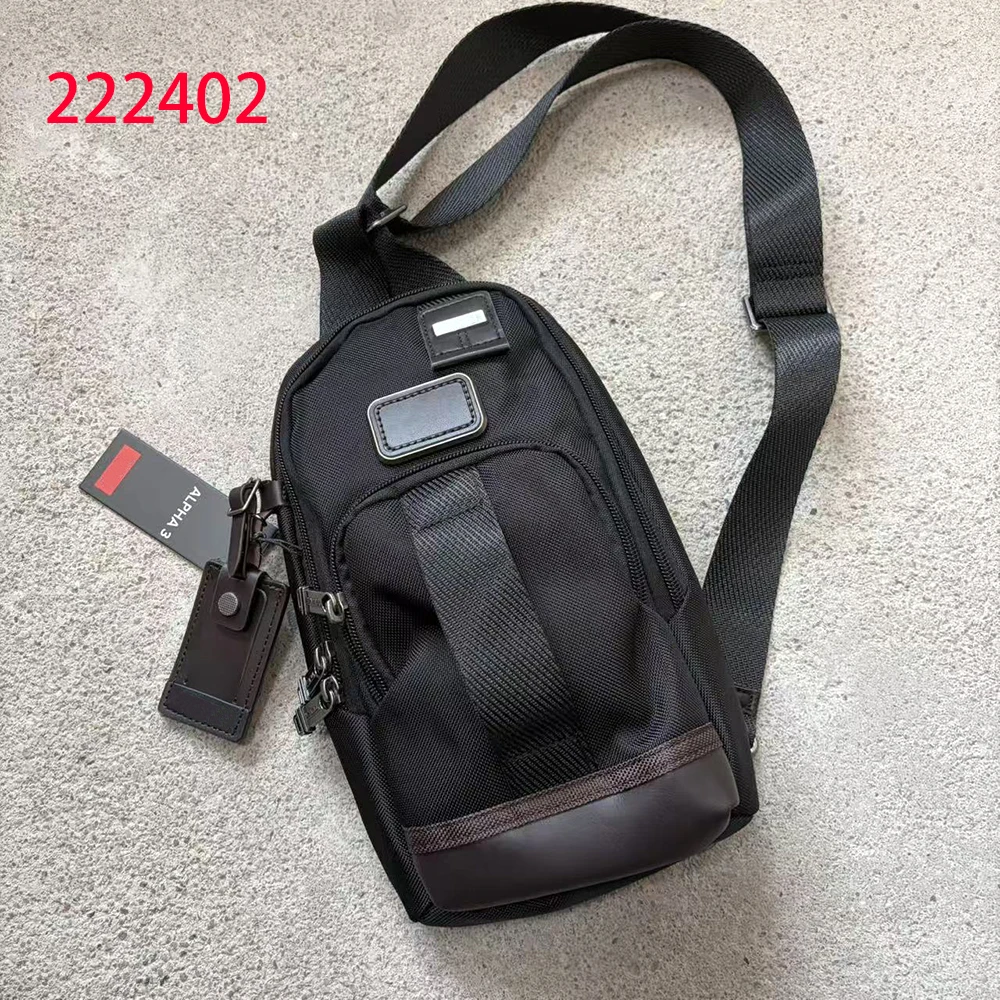 

222402 Ballistic Nylon Men Thin Chest Bag Waterproof Crossbody Sling Bag Casual Commute Mini Shoulder Backpack