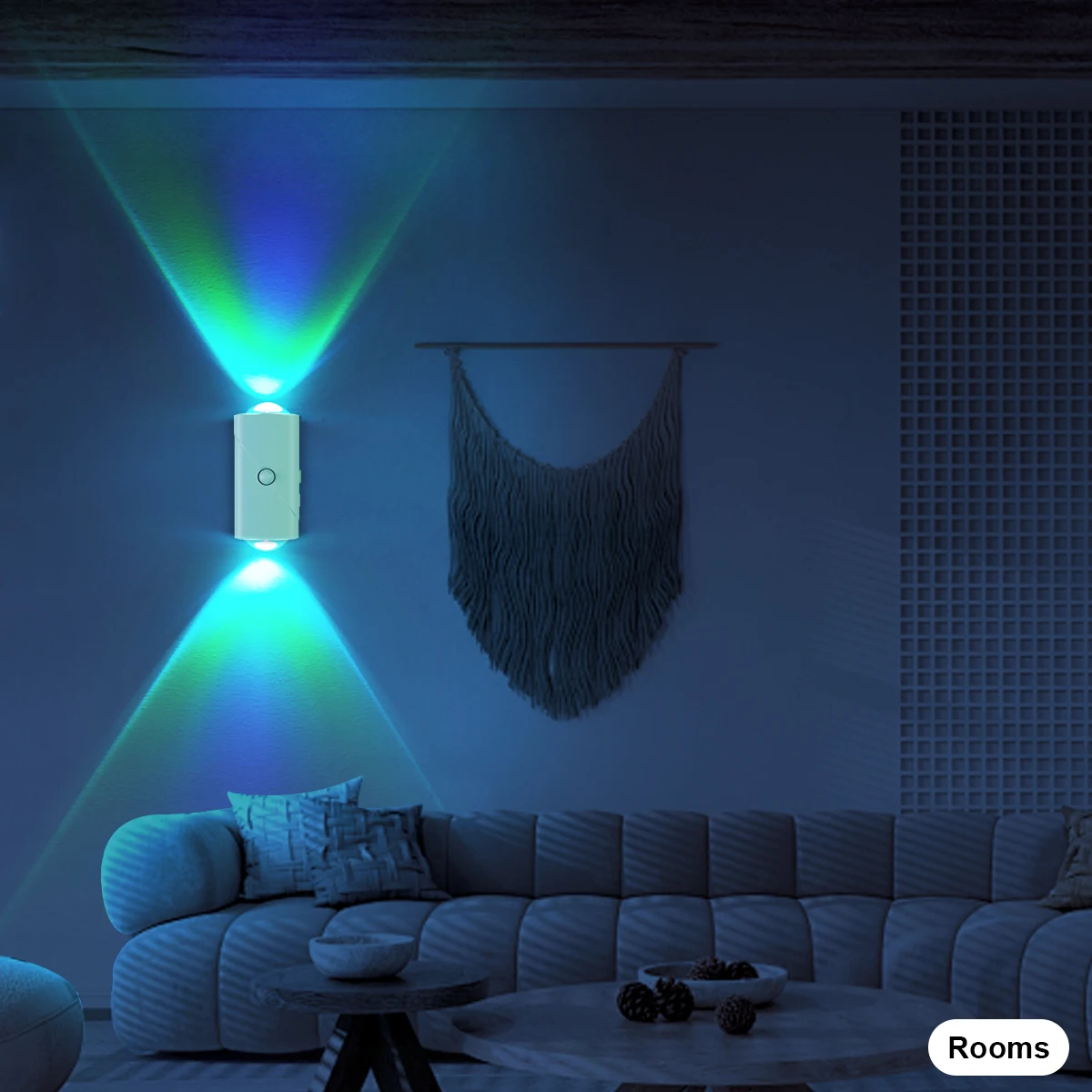 Intelligent Sensor Wall Sconces with Motion Sensor, Warm White LED, Up and Down Illumination, USB Rechargeable, Magnetic Mount,