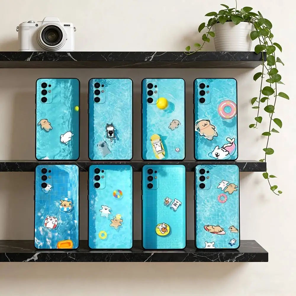 Beautiful cartoon Phone Case Black Silicone Soft For Samsung S25,S24,S21,S22,S23,S30,Ultra,S20,Plus,Fe,Lite