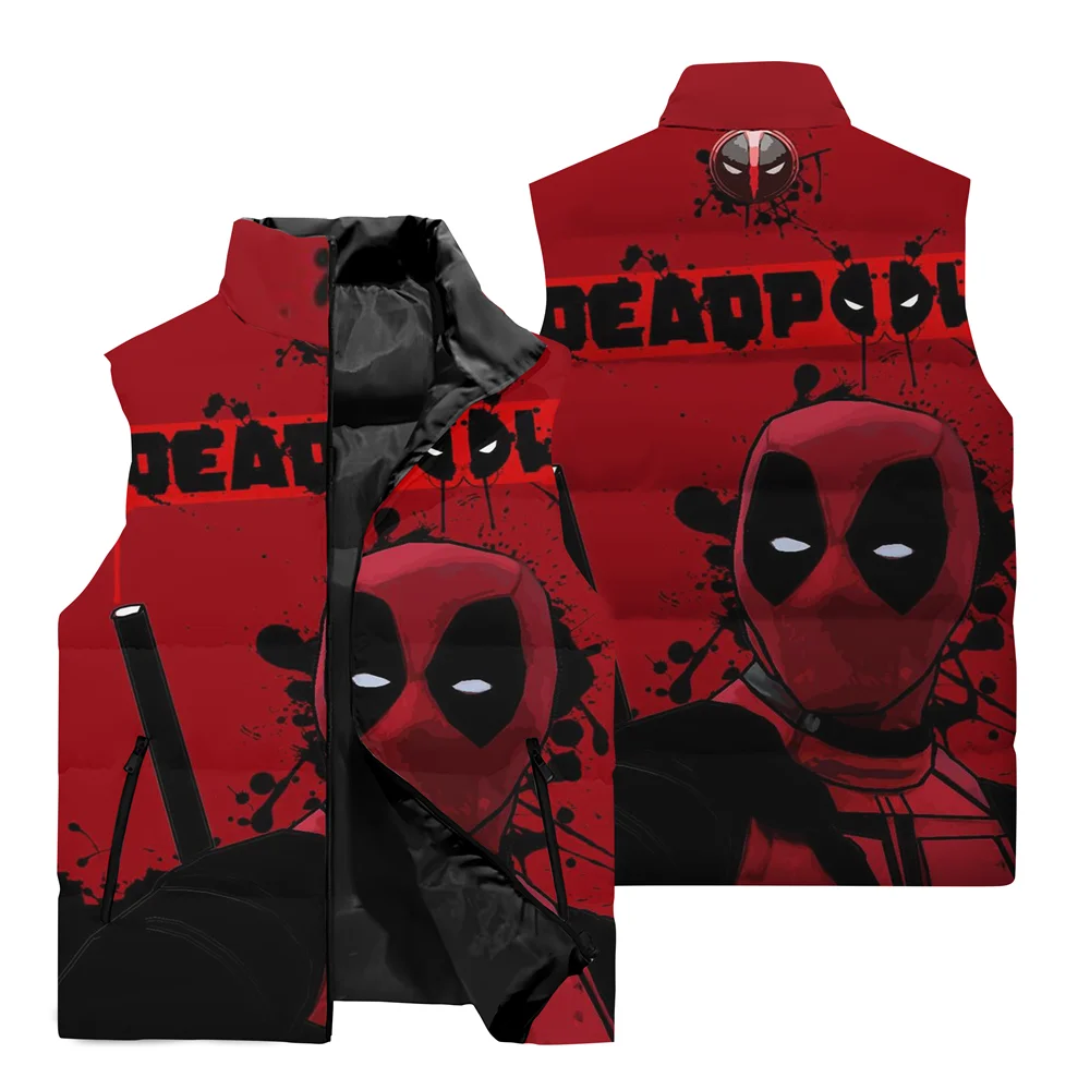 Marvel Super Hero Deadpool 3D Printed Men\'s Windbreaker Jacket Outdoor Cycling Running Jacket Fashion Men\'s Casual Vest Coat