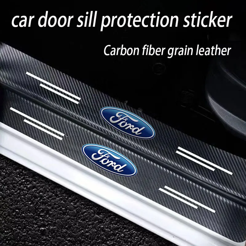 Car Sill Welcome pedal Rear Bumper Sticker Waterproof Protection For Ford Mustang Kuga F-150 Raptor ST line Escape Flex Transit