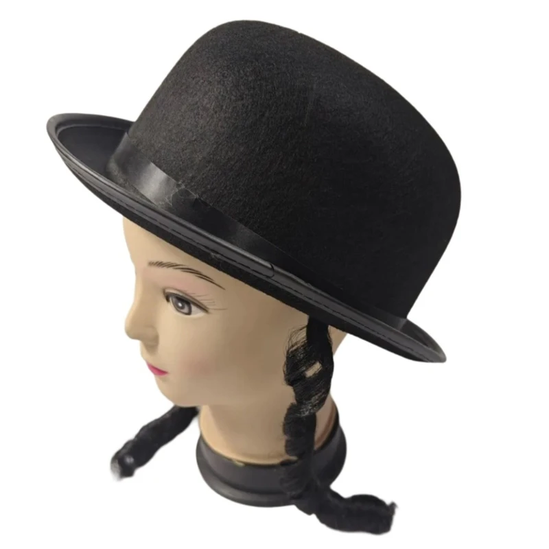 Felt Bowler Hat Top Hat for Adult Round Magics Show Headwear Masquerade Chaplin Costume Hat Role Play Gentleman Hat H7EF