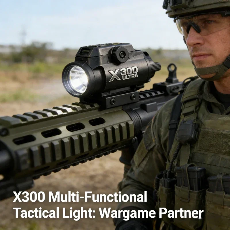 

New X300 Multi-functional Tactical Light: Fits 20mm Rail, for Airsoft Toy Guns CS Matches Hunting & Wargames