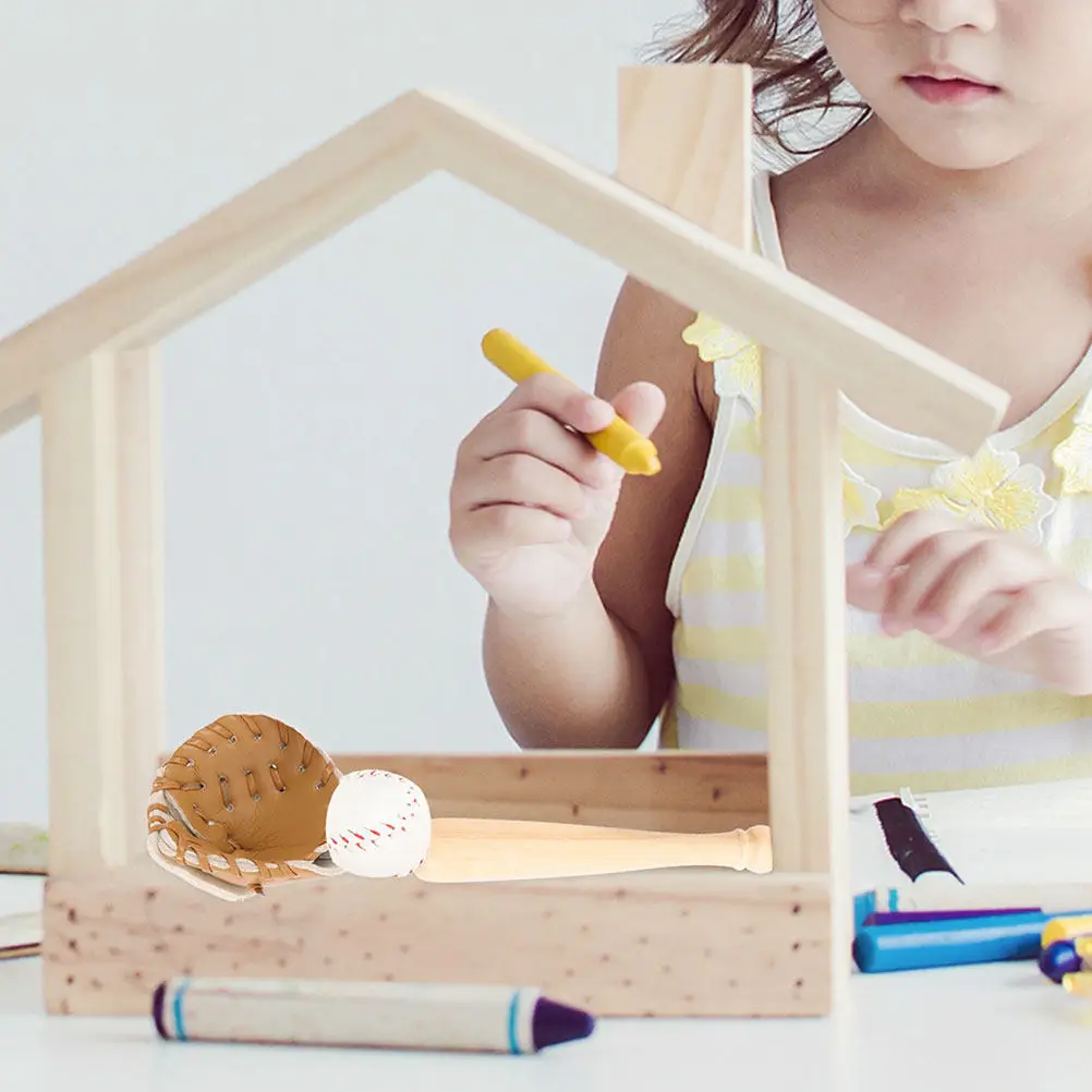 

Набор декоративных миниатюрных бейсбольных мячей из дерева, тонкая работа, для миниатюрных домиков, ролевых игр, наборы для творчества, декор интерьера