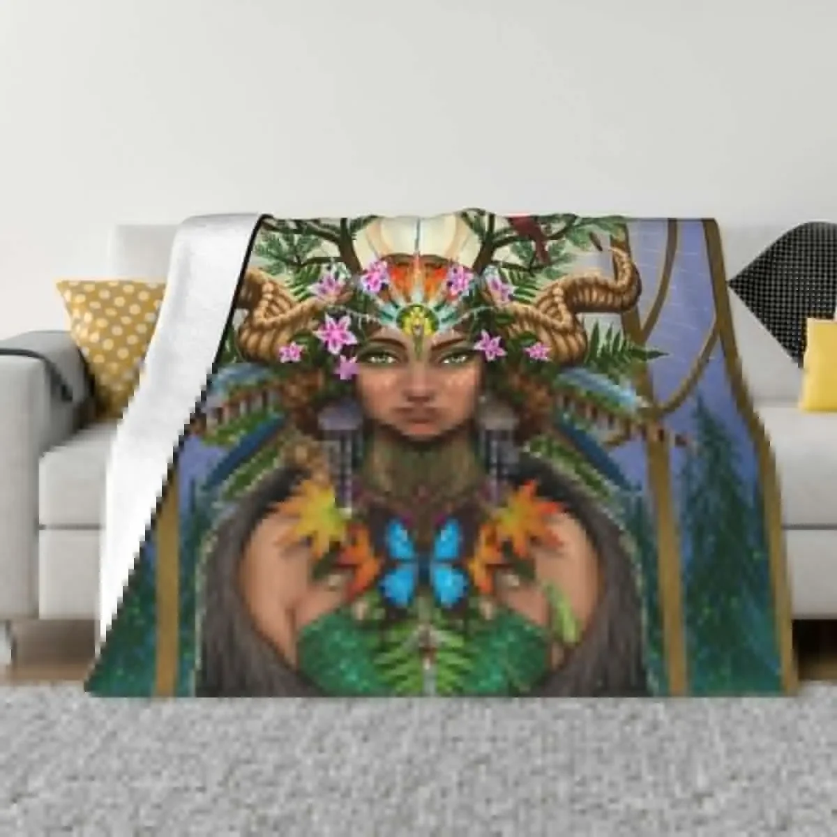 

Divine Gaia Throw Blanket Warm Fluffy Shaggy Quilt Blankets