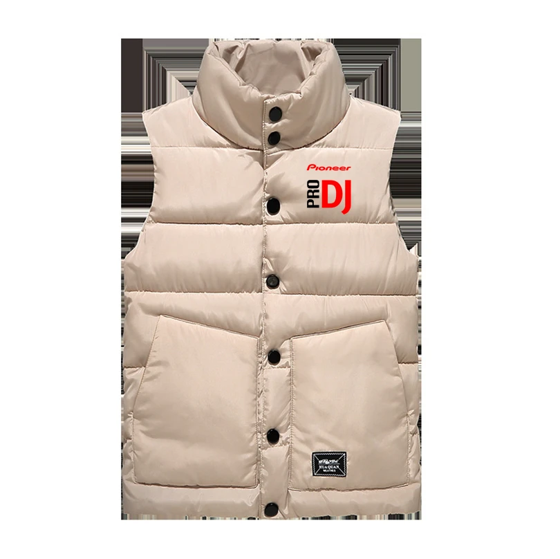 Chaleco de plumas sin mangas para hombre, chaqueta cálida con Logo personalizable, estampado Pioneer Pro DJ, talla grande, otoño e invierno, 2022