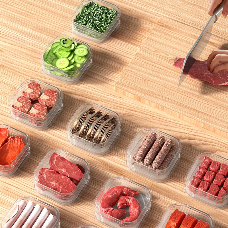 Frozing Meat Storage Boxes Fridge Storage Box Refrigerator Freezer Food Fruits Organizer Sub-Packed Meat Onion Ginger Crispers